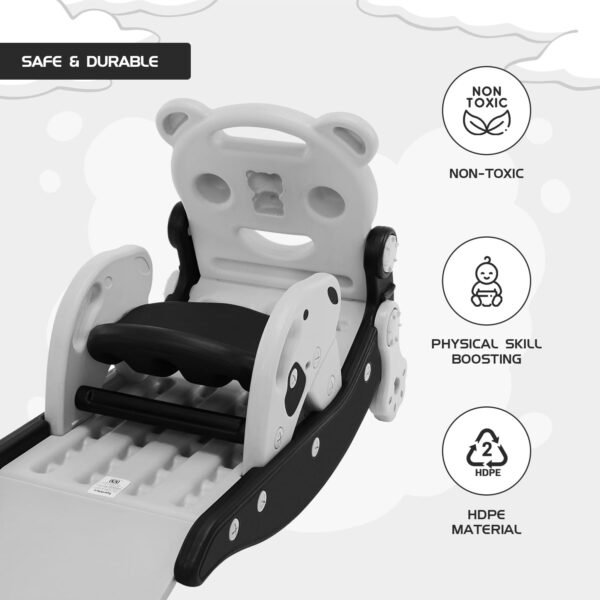 Amazon Brand - Jam & Honey 3-in-1 Rocking Panda Slide with Baby Rocker & Chair | for Kids 2-5 Years Old | Non-Toxic PE | Durable & Safe | BIS Approved | Black & Grey - Image 6