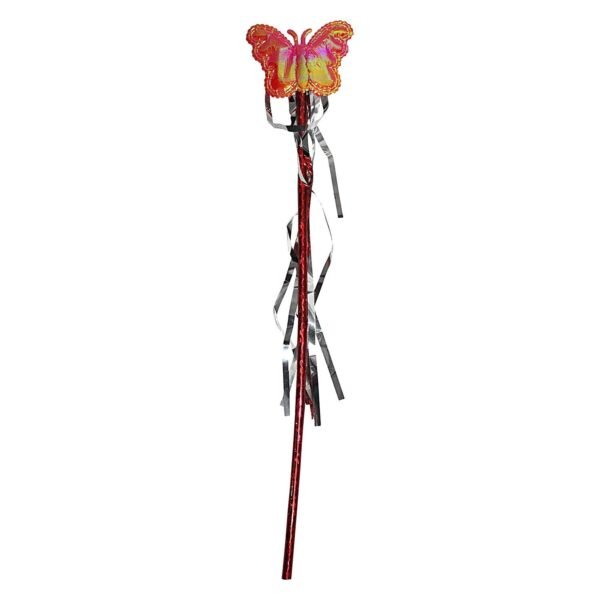 Fairy Butterfly Wings with Matching Hair Band and Magic Wand Costume for Baby Girls Birthday Party/Princess Accessories/Party Gift for Kids/Party Supplies (Pack of 1,Red) - Image 3