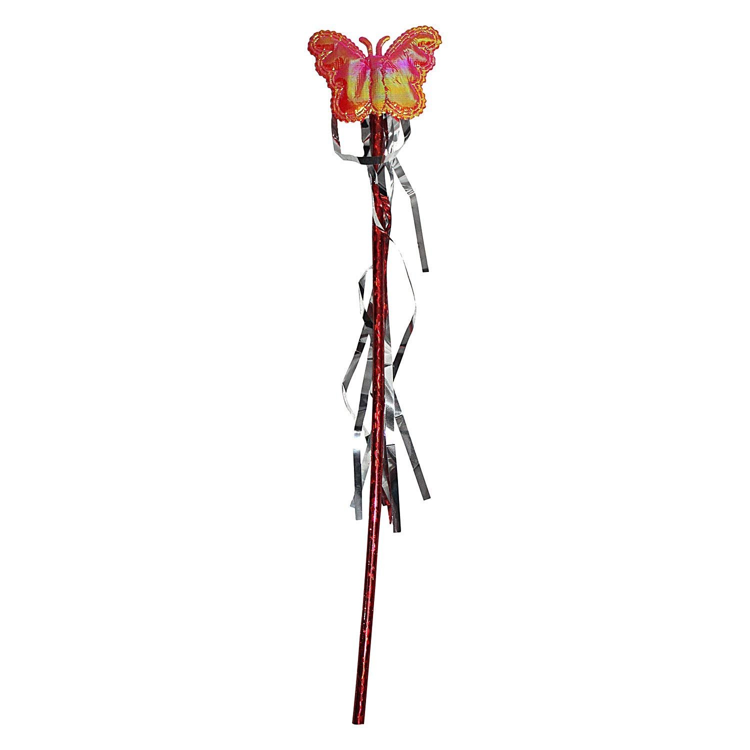 Fairy Butterfly Wings with Matching Hair Band and Magic Wand Costume for Baby Girls Birthday Party/Princess Accessories/Party Gift for Kids/Party Supplies (Pack of 1,Red) - Image 3