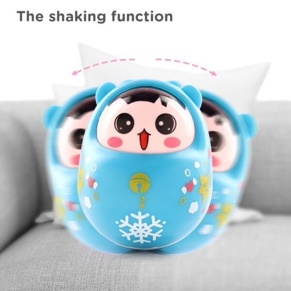 Play Nation Premium Head Nodding Roly Poly Toy for Babies, Push & Shake Wobbling Soft Bell Sound Tumbler Doll for Infants and Baby, BIS Certified, Birthday Gift for Kids, 0-2 Years (Blue) - Image 6