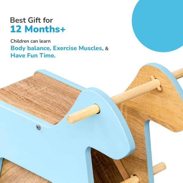 Rocking Horse, a Ride-on Toy for Kids Aged 1-5 Years (Blue) - Image 4