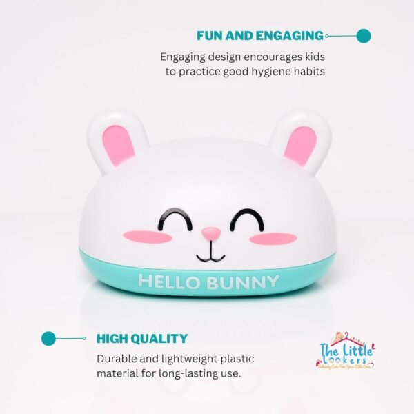 THE LITTLE LOOKERS Cartoon Soap Case Bathtub Soap Box, Soap Dish Holder for Kids, Bathroom Soap Stand, Soap Stand with Cover (Bunny - Sky Blue) - Image 4