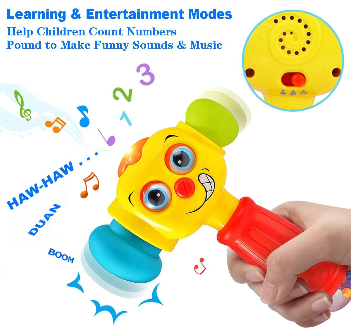 HOLA Baby Toy from 1 Year Music Hammer Game with Rattle, Educational Games Birthday Gift Children\'s Toy from 1 Year Boy Girl with Light and Sound - Image 4