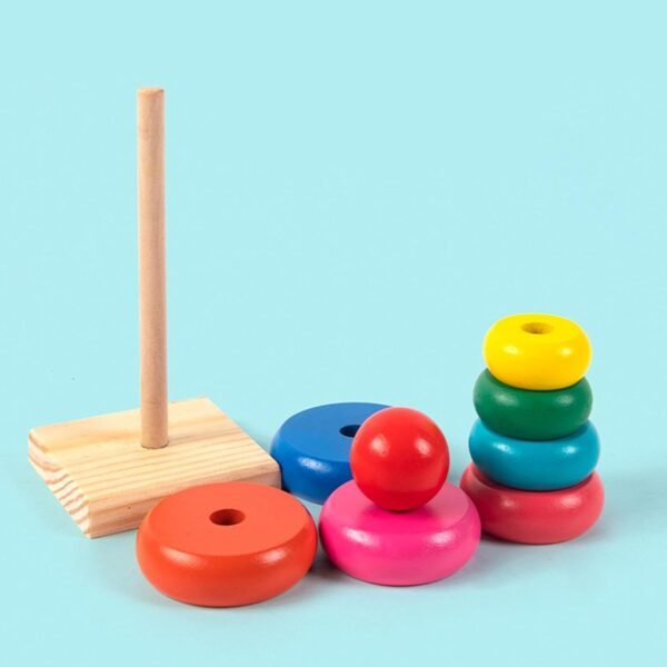 Toy Stacking Toy Sensory Toy Stacking Toy for Kids for Children Boys Girls Gifts 8.5x8.5x20cm Rainbow Tower