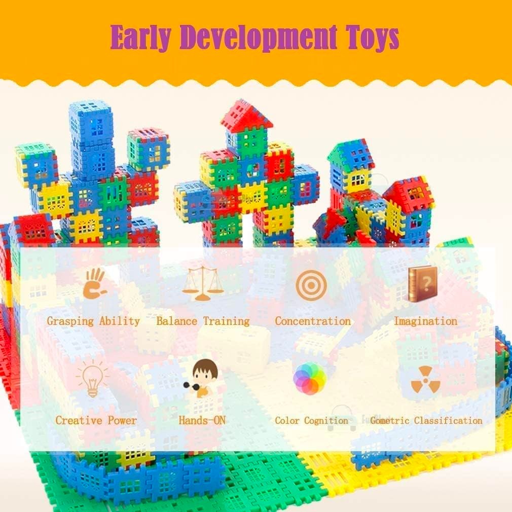 MBK 60+ PCS Kids Building Blocks Set with Windows - Educational Toys for Boys and Girls 2-5 Years - Multicolour - Image 5