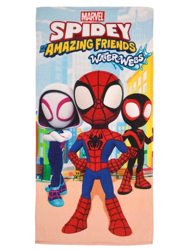 Spidey Water Webs Kids Cotton Bath Towel,Superhero Themed Soft & Absorbent Towel for Boys & Girls, 60x120cm, 350GSM