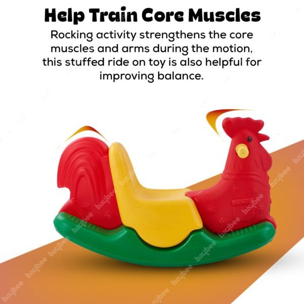 BAYBEE Baby Boys and Girls Rocking Chair Plastic Horse for Kids/Toddlers Ride-on Toy Rocker Indoors and Outdoors for 1-3 Years (Red) - Image 5