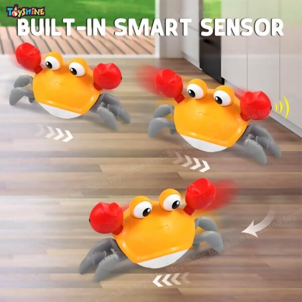 Toyshine Cute Walking Moving Dancing Crab Learning Crawl Sensory Interactive USB Rechargeable Toy Gift for 3+Babies Infant Toddler Kid Boys Girls - Image 4
