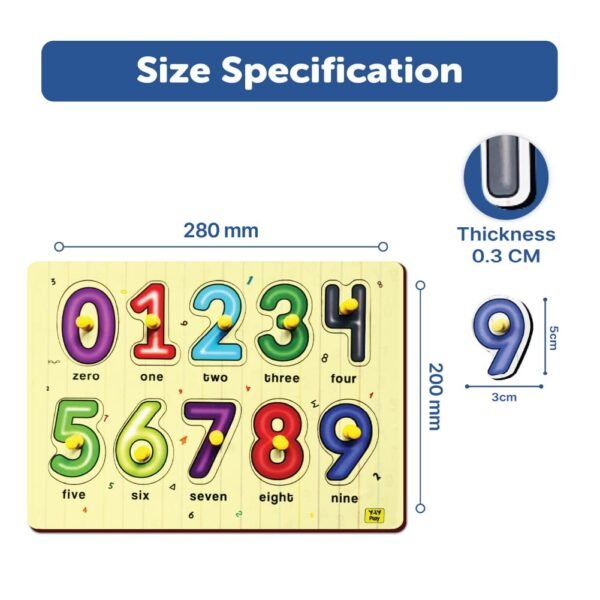 Geometric Shapes Pegboard Wooden Shape Sorter Educational Learning Puzzle For 2-5 Year Kids- 9 Shapes - Image 3
