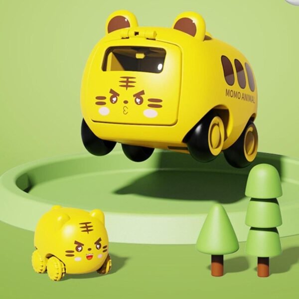 Toy Baby Press Car Interactive Cartoon Inertia Bus for Children Kids 1+ Year Old Yellow - Image 3