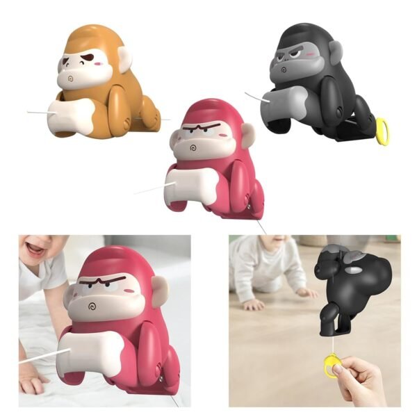 Toy Pull Along Toy Creative Monkey Shape Toy Monkey Pull Toy for 0-6 Years Old Brown - Image 5