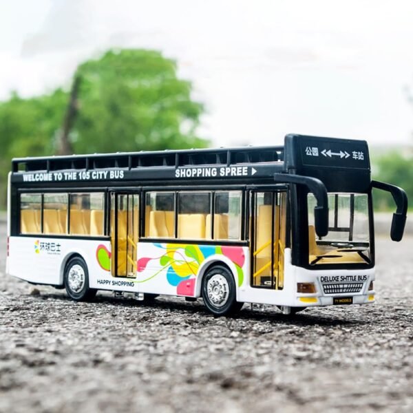 Double Decker Bus Toys for Kids Diecast Sight View Metal Toy Bus Light Sound Pull Back Collection - Image 6
