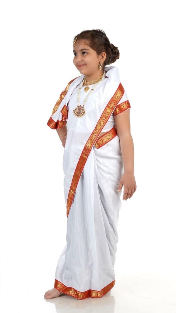 BookMyCostume Bengali Saree with Jewellery Indian State Kids Fancy Dress Costume for Girls - Image 4