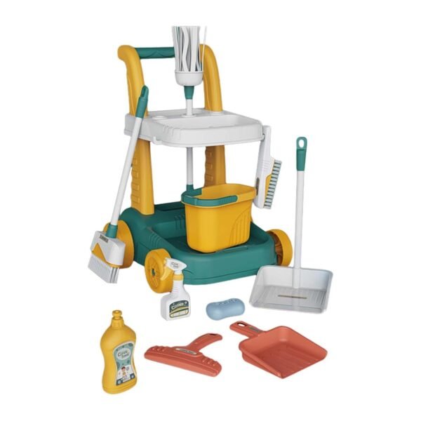 Toy Kids Cleaning Set Housekeeping Tools for Toddlers Children Ages 3+ Years Old Style B Green - Image 5