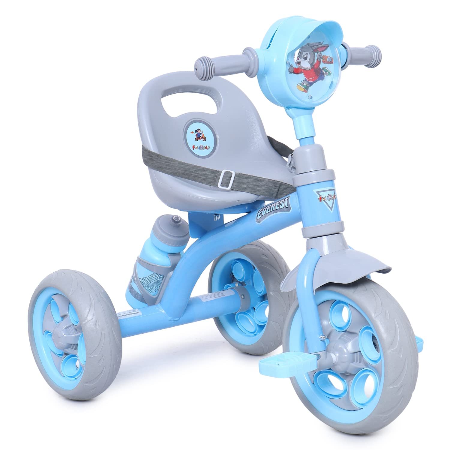 Fun Ride Tricycle Kids Musical Plug and Play Trike 1-4 Ys - Sipper, Seat Belt, EVA Tyre for Indoor and Outdoor - Trike for Boys and Girls - Up to 25 Kg - Made in India, Blue