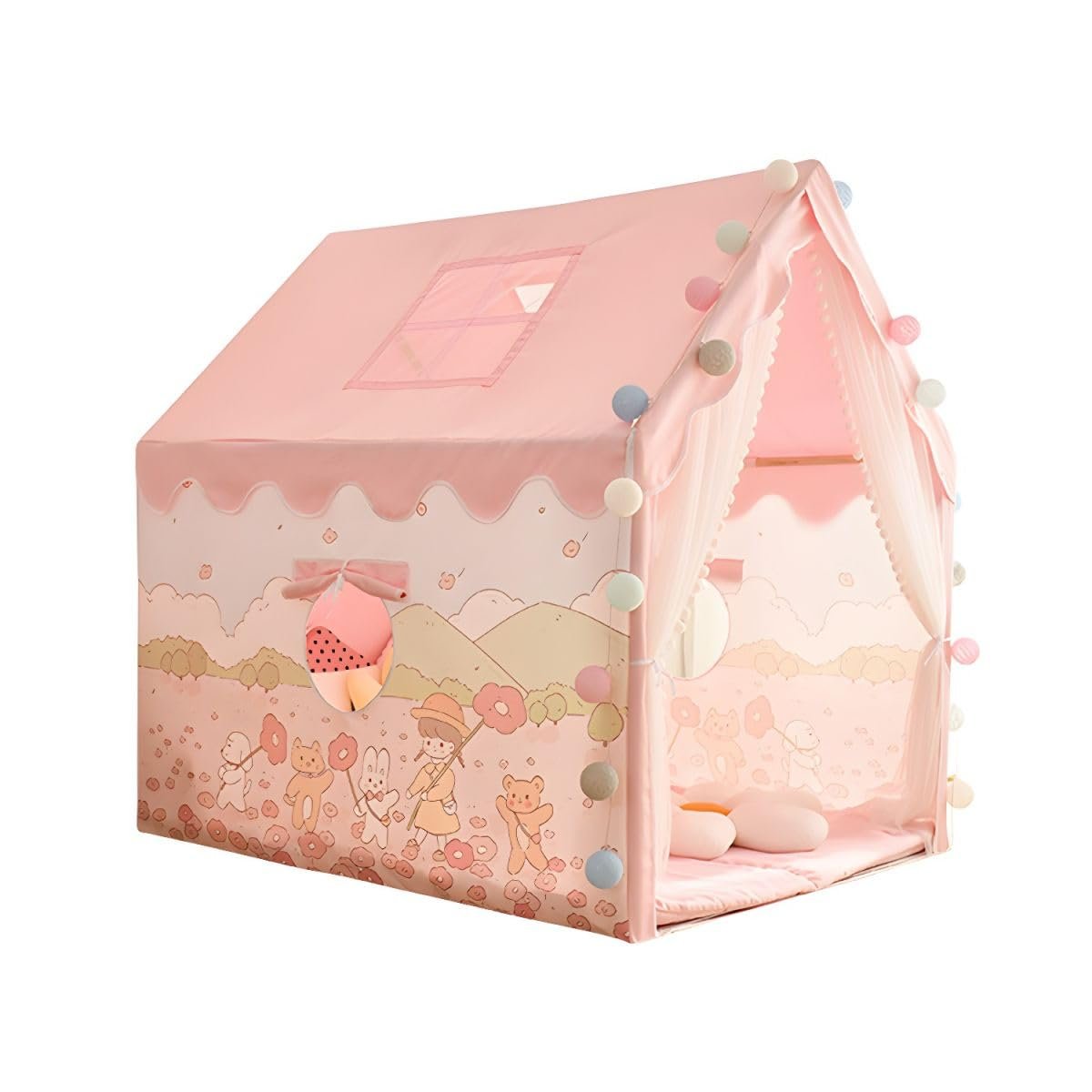 Colorfull and Extremely Light Weight Indoor and Outdoor Kids Play Tent House for 3-8 Years Old Kids Girls and Boys (Farm 0123)