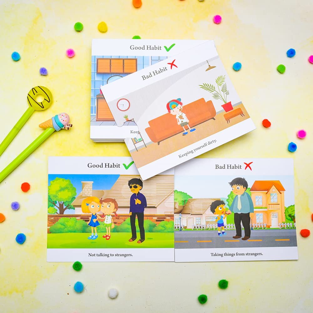 Good Habits vs. Bad Habits Game + Manners Booklet for 2-5 Years Old Babies | Booklet for Kids | Activity Toys for 2-5 Years Old Kids