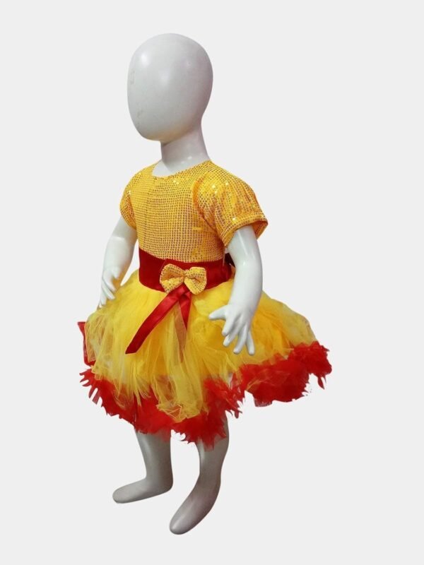 BookMyCostume Red & Yellow Fire Western Dance Skirt Girls Fancy Dress Costume - Premium 6-7 Years - Image 4