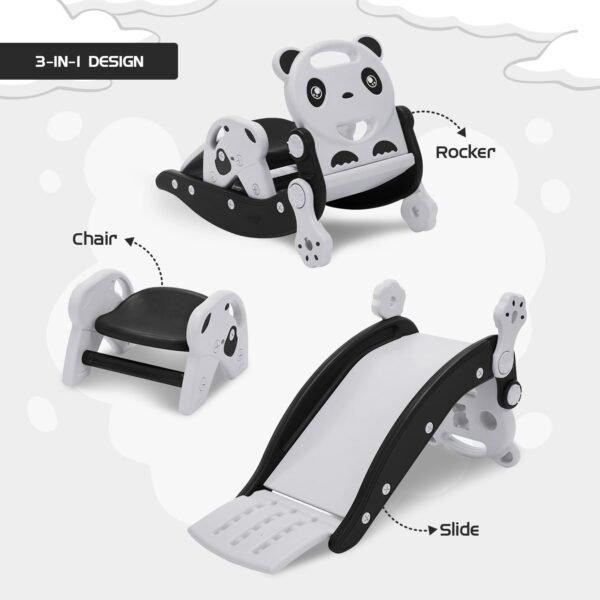 Amazon Brand - Jam & Honey 3-in-1 Rocking Panda Slide with Baby Rocker & Chair | for Kids 2-5 Years Old | Non-Toxic PE | Durable & Safe | BIS Approved | Black & Grey - Image 5