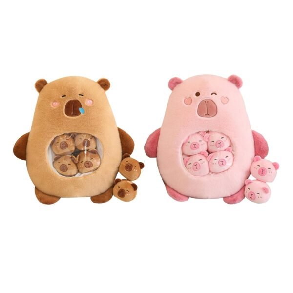 Toy Capybara Plush Toy Cartoon Soft Capybara Stuffed Toy for Kids Birthday Gifts Brown - Image 3