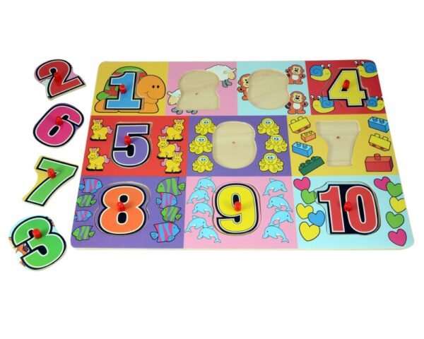 1 to 10 Numbers Premium Wooden Puzzle/Educational Toy with Knobs for Children - Image 3