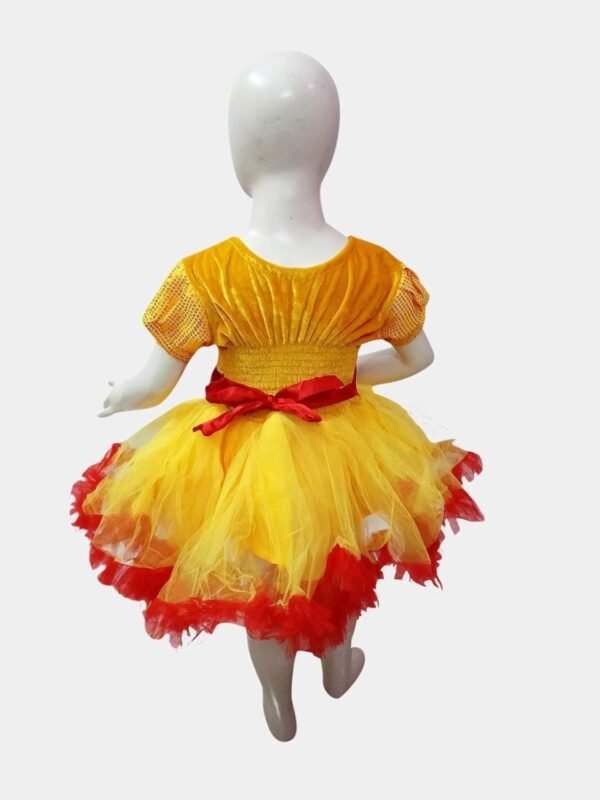 BookMyCostume Red & Yellow Fire Western Dance Skirt Girls Fancy Dress Costume - Premium 6-7 Years - Image 3