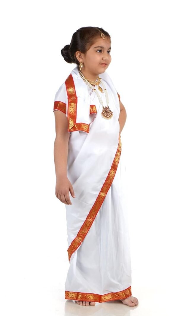 BookMyCostume Bengali Saree with Jewellery Indian State Kids Fancy Dress Costume for Girls - Image 2