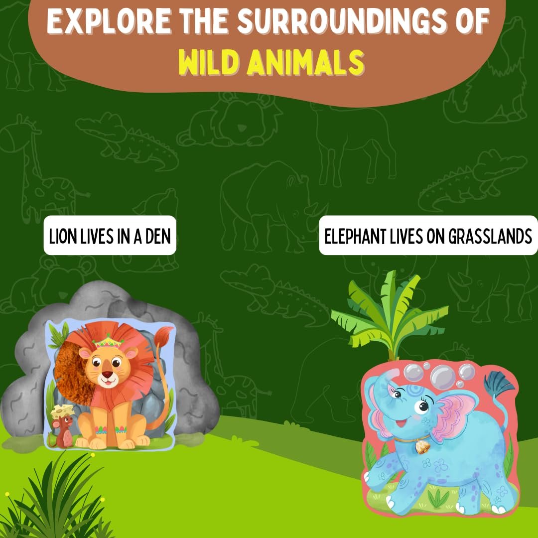 My First Touch and Feel Puzzle – Wild Animals, Three Piece Puzzle Learning for Toddlers, Educational Toy for Pre-School and Montessori Kids, Birthday and Return Gift for 1-4 Years Old - Image 5