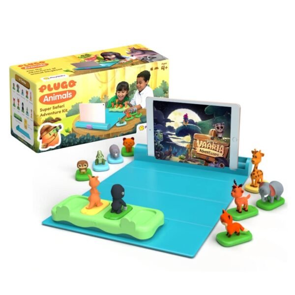Shifu Play Plugo Animals Safari Ar-Powered Stem Toy For Kids With Rainforest, Zoo Animal Figurines -Boost Problem-Solving Skills With 3 Games, 100+ Levels, Educational Fun Learning Puzzle (4-10 Years)