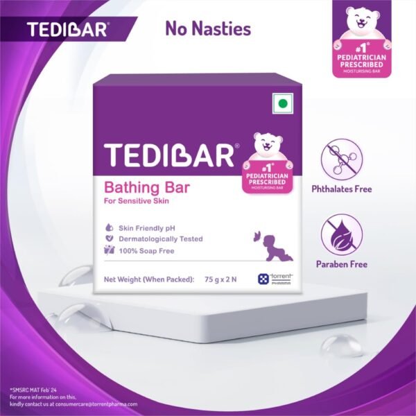 CURATIO Tedibar Bathing Bar for Babies’ Sensitive Skin Pack of 2 - 75gms | Skin-Friendly pH 5.5| Gentle Soap-Free Formula| Prevents Dryness & Rashes| Keeps Baby’s skin Soft, Supple & Healthy - Image 6