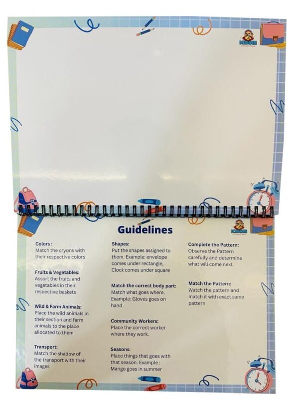 Kiddie - Preschool Busy Binder Toddler Learning Toy | Educational Activity, Velcro Reusable Sticker Book | Logical Activity Binders | Activity Binders for Kids Aged - 2-6 Years - Image 4