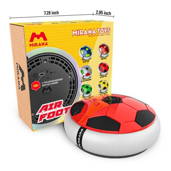 Mirana C-Type USB Rechargeable Battery Powered Hover Football Indoor Floating Hoverball Soccer | Air Football Smart | Made in India Fun Toy Best Gift for Kids Boys and Girls 2-10 Years Red - Image 6