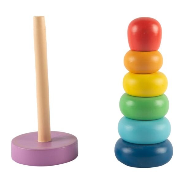 Wooden Rainbow Stacking Toy for Kids - (1 Year+) - Montessori Toys for Toddlers 1-3 Years Old and Up - Multicolor - Pack of 1 - Develop Fine Motor Skills - Image 5