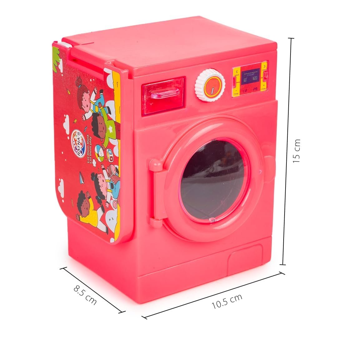 Lovely Washing Machine Front Load with Openable Door & Attached Foldable Ironing Table Household Pretend Play Role Play Toy for Kids.- Baby Toy - Image 2