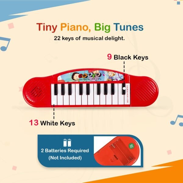 Gooyo GY3716 Battery Operated Multi-Functional Portable Organ/Piano/Keyboard Musical Toy for Kids/Babies/Girls/Boys/Gifts | Red Color, Power Source: 2xAA Battery (Not Included) - Image 4