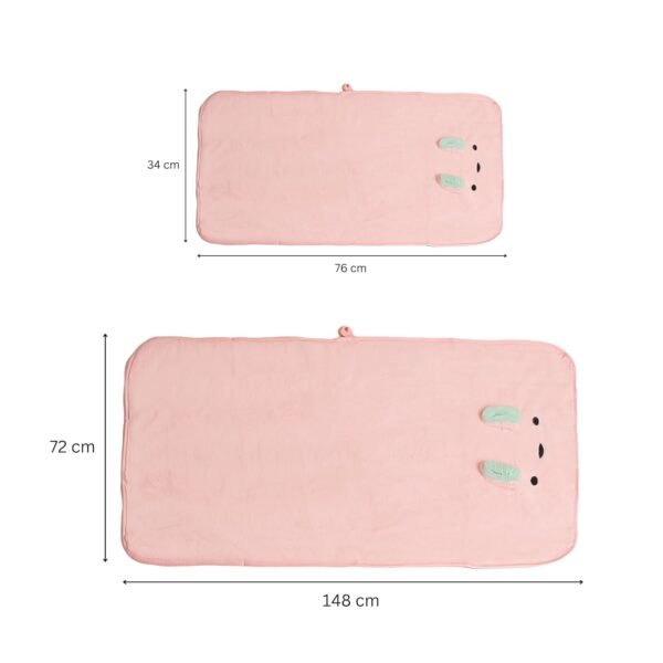 THE LITTLE LOOKERS Microfiber Kids Bath and Hand Towel|Quick Dry| Super Absorbent| Super Soft Rabbit Bath Towel for Babies|Toddler(BabyPink,Pack of 2) - Image 2