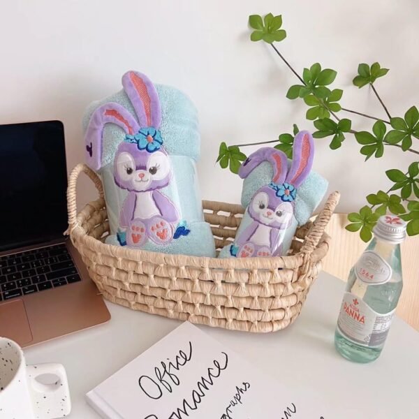Super Soft Rabbit Bath Towel with Hand/face Towel for Women/Girls & Kids | A Gift for Baby Shower | Set of 2 (144x75cm) + (74x34cm) | Purple - Image 4
