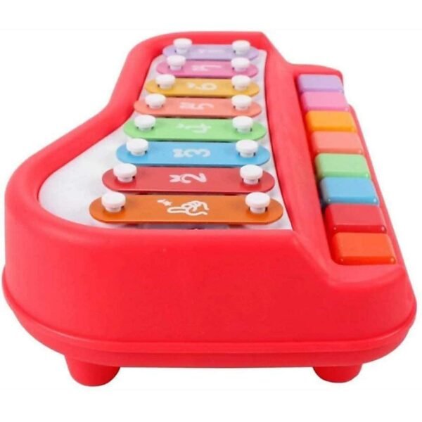 Webby 2 in 1 Baby Piano Xylophone Toy | 8 Multicolored Key | Preschool Montessori Educational Musical Learning Piano Cum Xylophone Toy for 1-3 Years Old Baby, Toddlers, Kids, Girls & Boys (Large) - Image 3