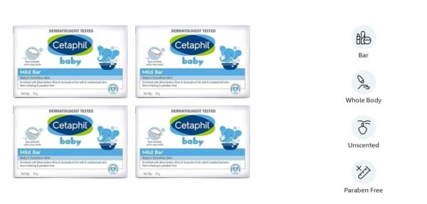 Cetaphil Baby Mild Bar for Face and Body Pack of 3, (75g x 3, Sensitive Skin) - Image 4