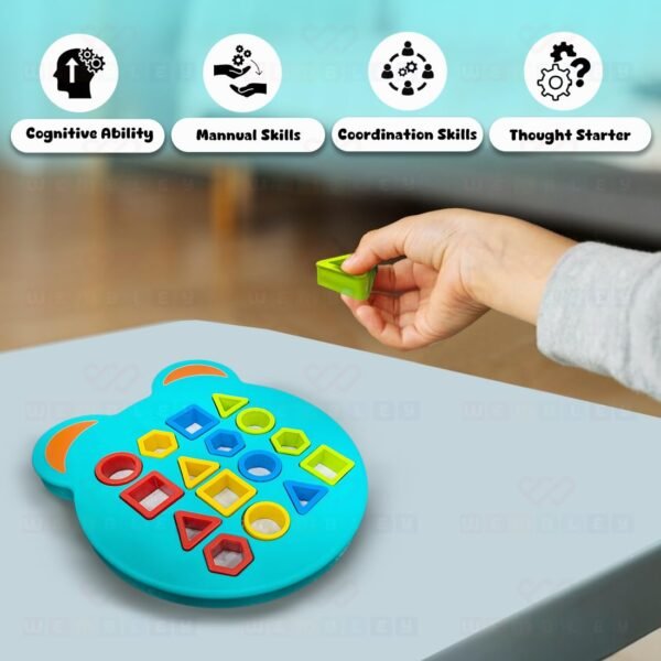 Wembley Kids Montessori Geometric Shape Sorter Puzzle Game | Learning Colour Logic Game for Toddlers Activity | Brain Teaser Educational Toy for 2-5 Years Boys and Girls Travel Toy & Birthday Gift - Image 5