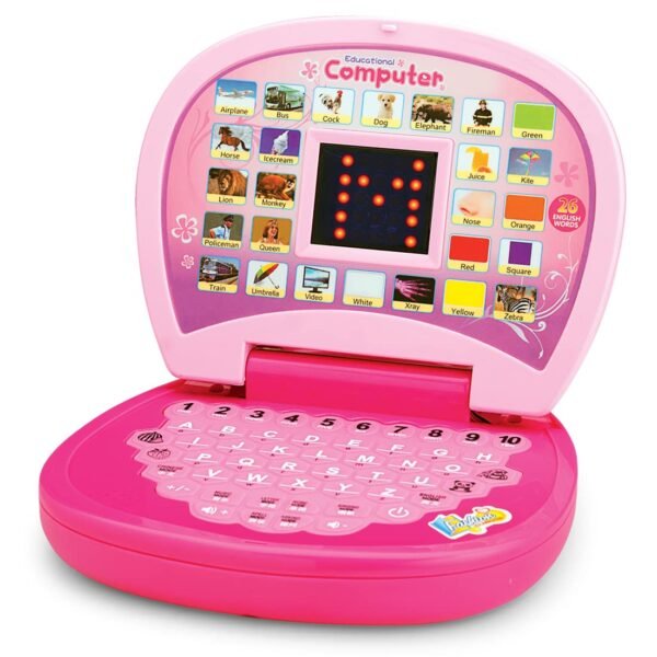 Wembley Kids Computer Toy Baby Laptops for Kids 1 2 3-6 Years Activity Electronics Number & Alphabet Charts for Kids Learning Educational Toy with Sound and Music - BIS Approved (Pink) (Pink)