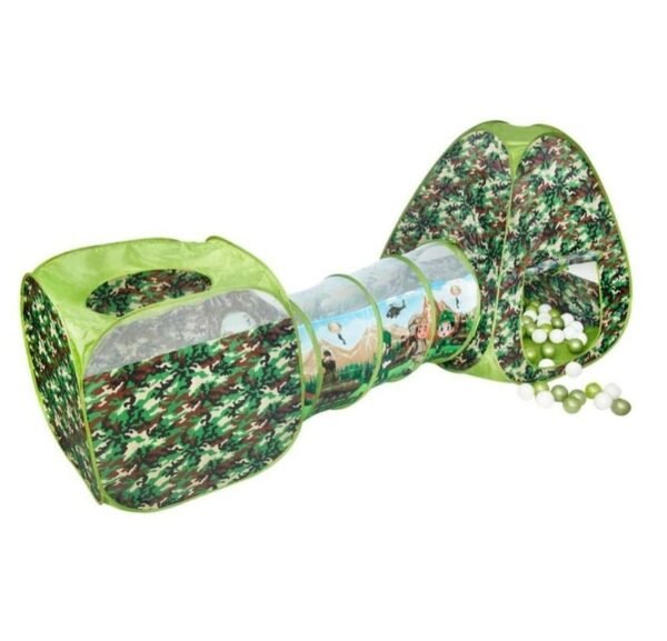 BabyGo Portable Kids 3-in-1 Colorful Dotted Theme Tunnel Playhouse Ball Pool Ball Pit Tent Summer Indoor Outdoor Play Fun Toy (Balls not Included, Multi Color) - Image 3
