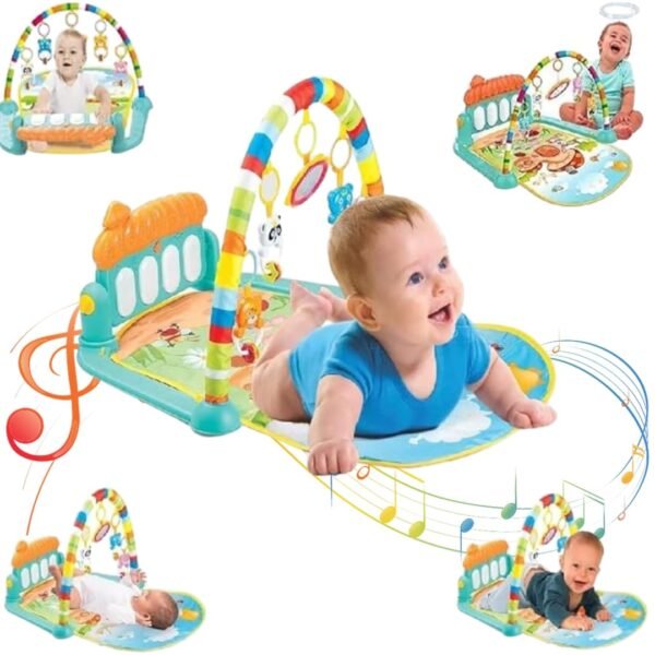 Play Gym for Babies 0 to 12 Months (1 Year Warranty) Musical Piano Keyboard Activity Play Mat for Kids Newborn 3 to 6 Month Fitness Rack Hanging Rattles Lights Tunes Music for Baby Boys Girls - Image 3