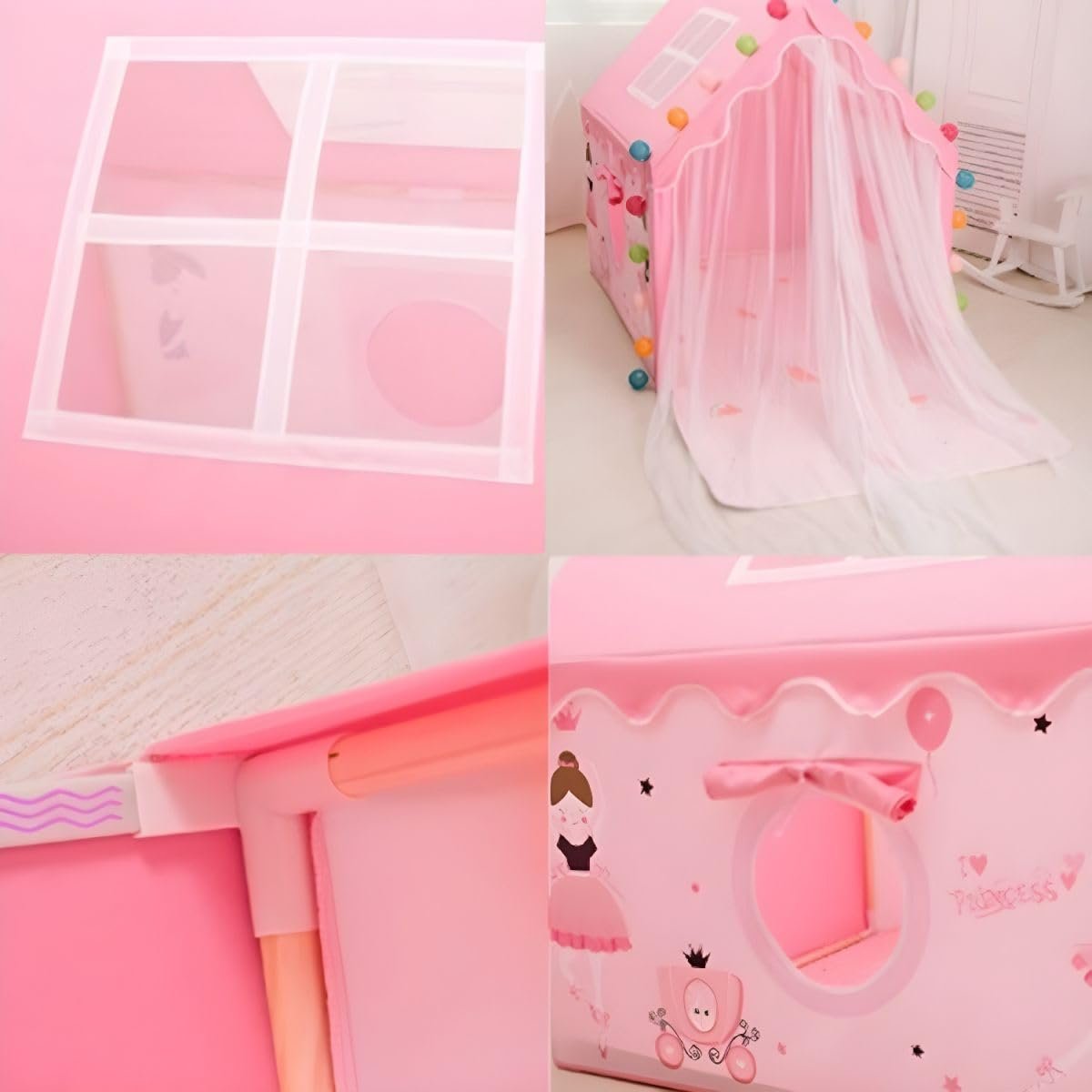 Colorfull and Extremely Light Weight Indoor and Outdoor Kids Play Tent House for 3-8 Years Old Kids Girls and Boys (Princess-052) - Image 4
