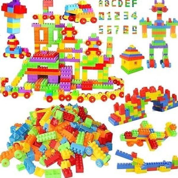 Unbreakable Building Blocks Toy Set for 3-8 Years Old Kids Boys & Girls,Multi Color,200 Piece (Kids Block Toy)