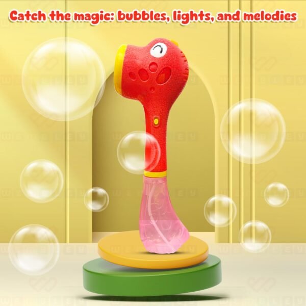 Wembley Dinosaur Bubble Gun Wand for Kids Toddlers With Solution Machine Blower Party Favors Outdoor Toy Birthday Gift for 3-8 Year Old Children - Random Colors - Image 6
