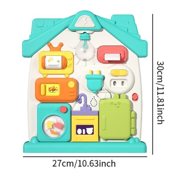 Toy Busy Board Toy Multifunction Montessori Toy for Ages 0-3 Years Kids Children Green - Image 2