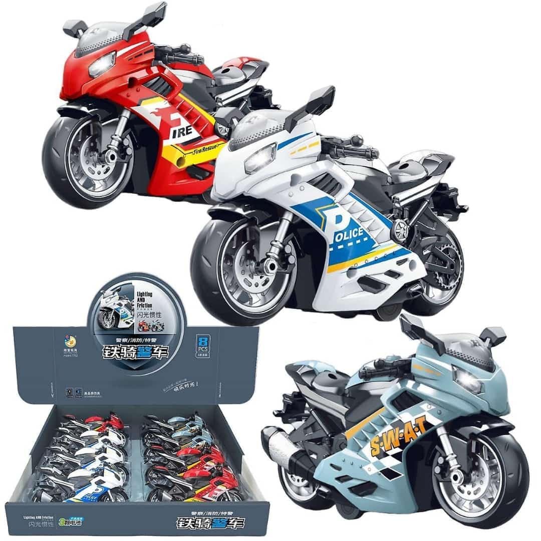 Motorcycle Toy - Pull Back Motorcycle Toys, Tiny Gift with Music Lighting, Latte Motorcycles Toy for Kids Boys Age 3-8 Year Old Best Birthday Gift【Random Colour】 (Sport Motorcycle) - Image 3