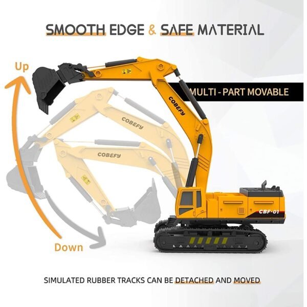 Excavator Toy For Kids Unbreakable Bulldozer Construction Long Carne Vehicle For 2 3 4 5 Year Kids, Multicolor - Image 4