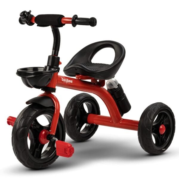 Baybee Maze Baby Tricycle for Kids | Balanced Baby Trikes with Handle & Seat Adjustments, Bottle Holder, Storage Basket for Toys | Children Bicycle for Kid | Kids Cycle for 2-5 Years Boy Girl (Red)
